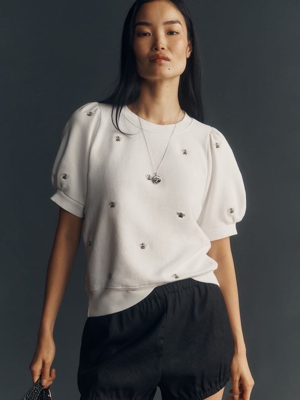 MAEVE By Anthropologie Puff-Sleeve Sweatshirt Tee Women's Size XS